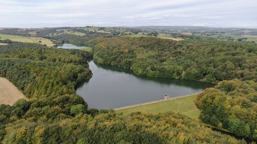 Drone shot of Linacre Reservoir
