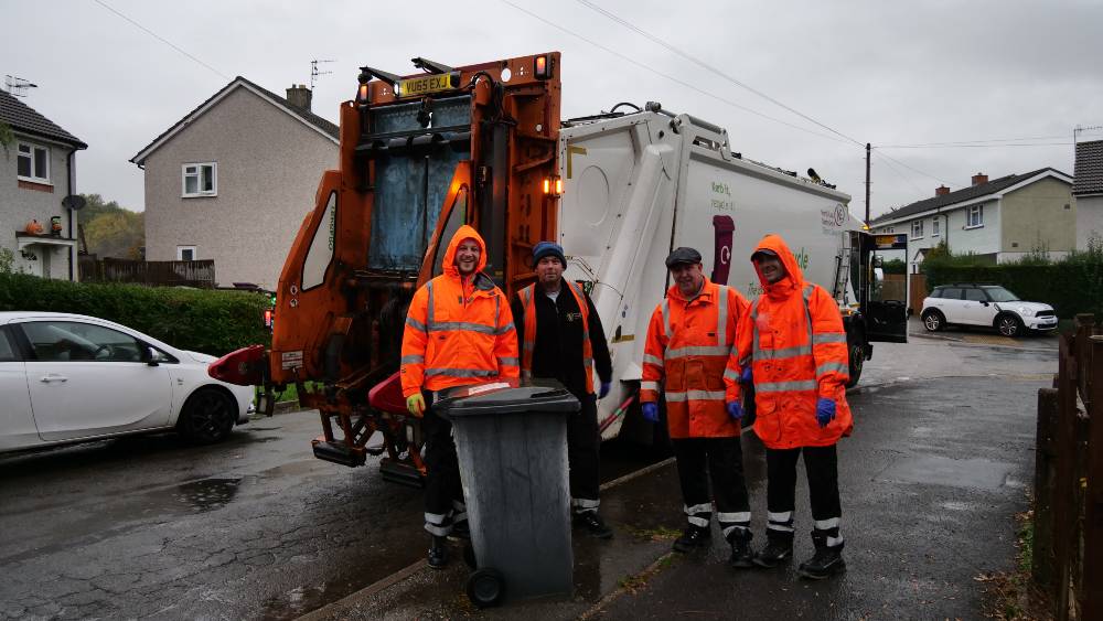 Cllr Dale with refuse team