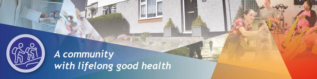 Image shows Council Plan header reading - A community with lifelong good health