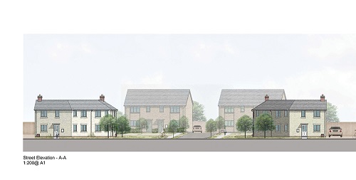 Photo of elevation showing new homes in North Wingfield